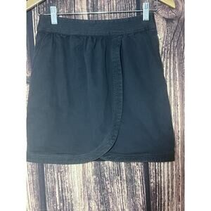 Leifsdottir Gray Wrap Mini Skirt Jeans Size 0 Anthropologie Moto Rock Grunge
